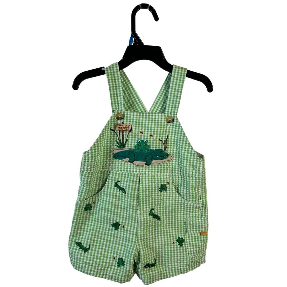 Good Lad 12m boys‎ outfit green white frogs romper